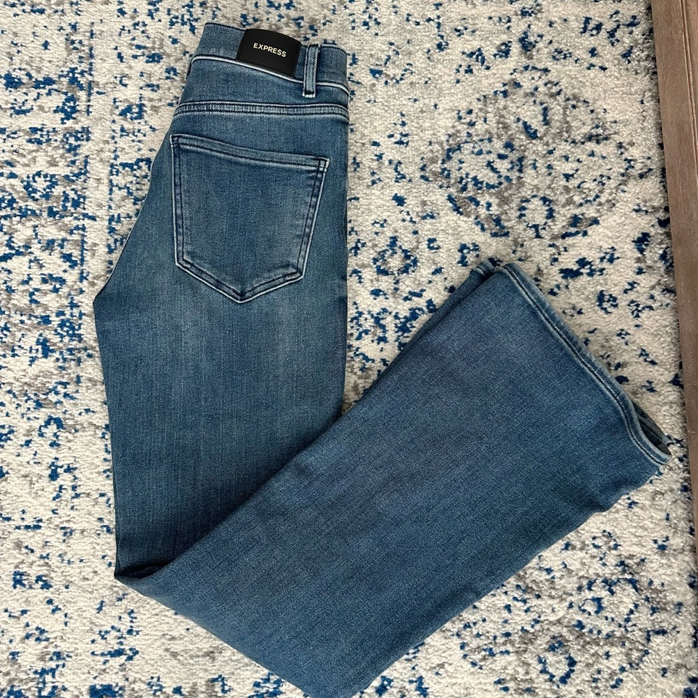 Express high rise flare jeans